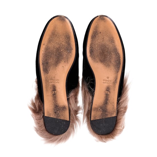 Gucci Princetown Muilen in Zwart Fluweel - Image 6