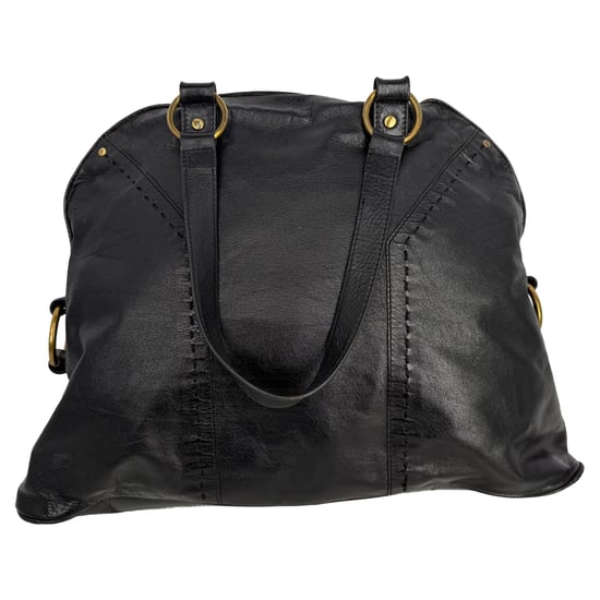 Yves Saint Laurent Oversized Muse Shoppers Tas in Zwart Kalfsleer - Image 3