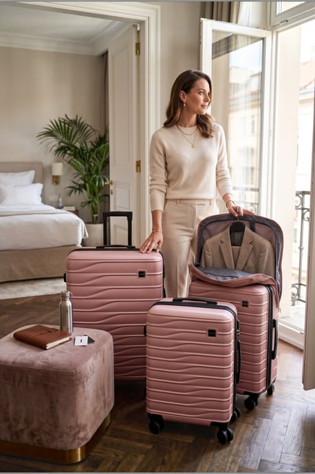 Hardshell roségouden 8-wielige bagagekoffer Tas Koffer - Voyage - Image 2