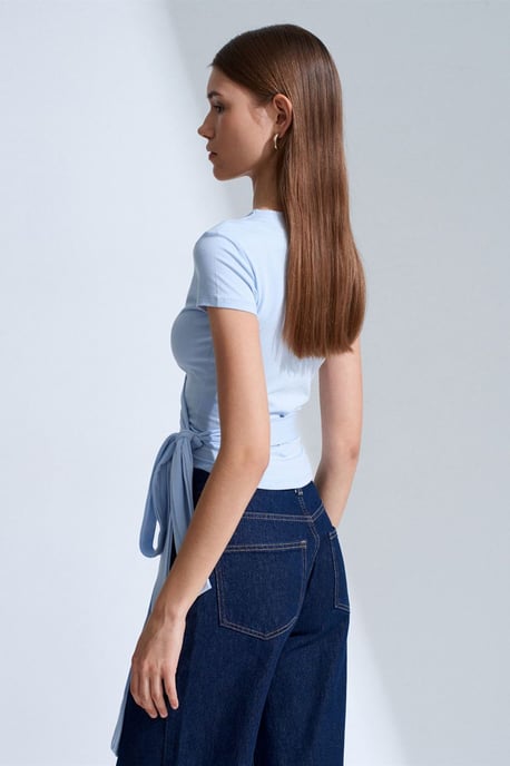Crop Wrap Blouse met Strikdetail - Image 2