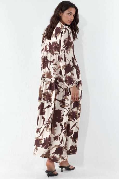 Florale Maxi-jurk met Mandarinekraag - Image 3