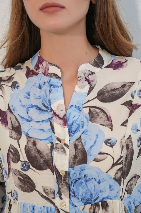 Bloemen Maxijurk met Mandarin Kraag - Image 6