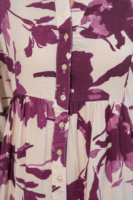 Floral Maxi Jurk Met Mandarijnkragen - Image 6
