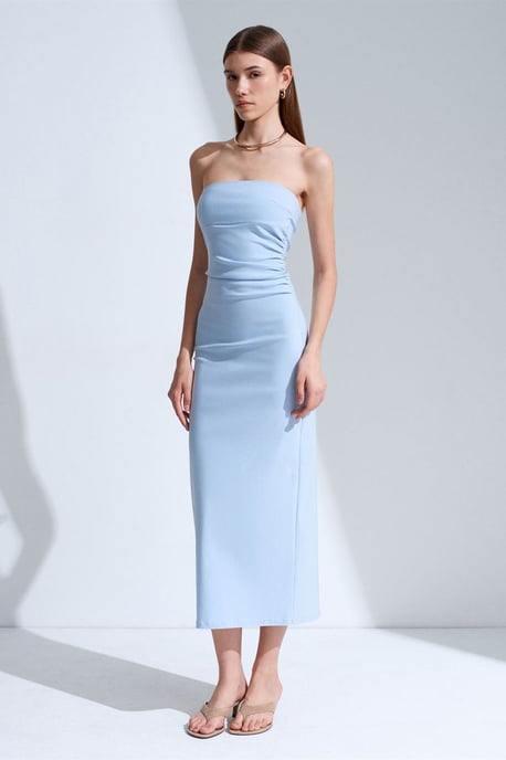 Strapless Bodycon Midi-jurk met Split - Image 4