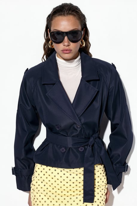 Korte Bouwde Trenchcoat - Image 1