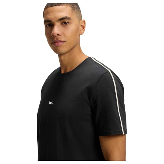 Boss Heren Logo Polycotton Regular T-Shirt (Zwart) - Image 3