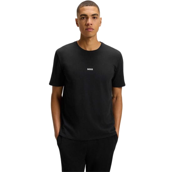 Boss Heren Logo Polycotton Regular T-Shirt (Zwart) - Image 4