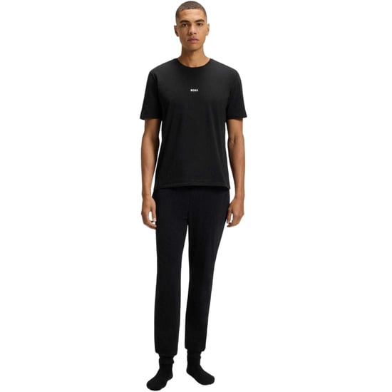 Boss Heren Logo Polycotton Regular T-Shirt (Zwart) - Image 5