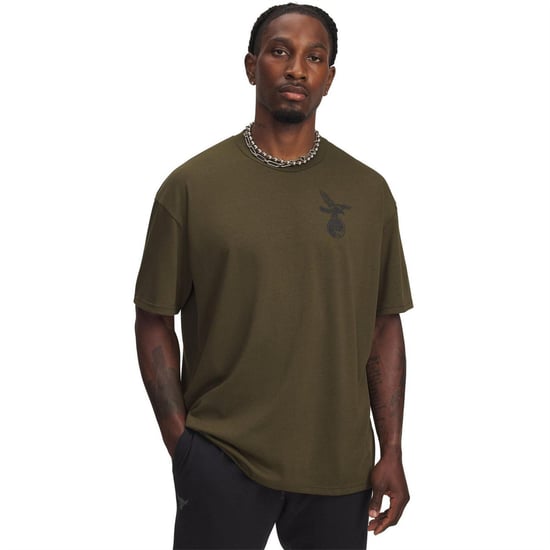 Under Armour Heren-T-shirt met 'Project Rock'-print (Groen) - Image 1
