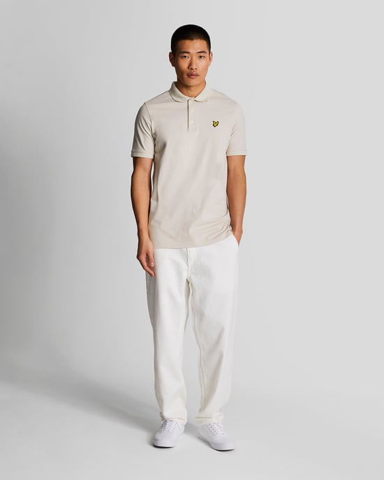 Men's Lyle And Scott Rally Tipped Polo Shirt in Beige - Image 1