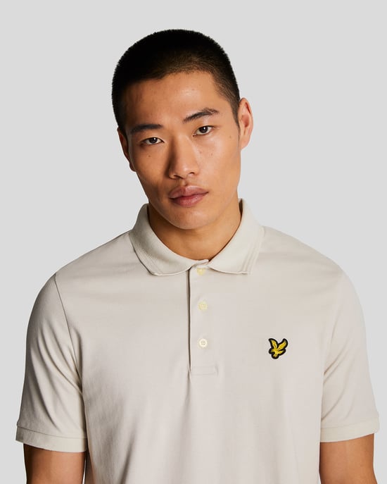 Men's Lyle And Scott Rally Tipped Polo Shirt in Beige - Image 3