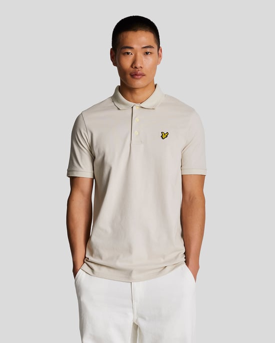 Men's Lyle And Scott Rally Tipped Polo Shirt in Beige - Image 4