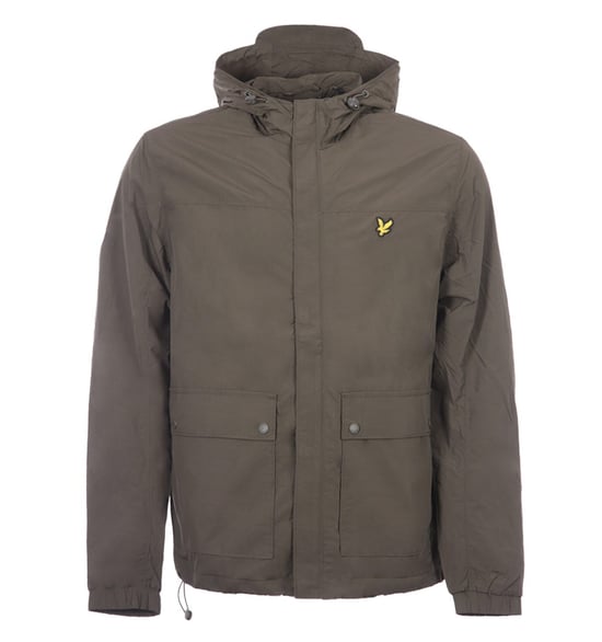 Lyle & Scott jack met capuchon en zakken - Olijfgroen - Image 1