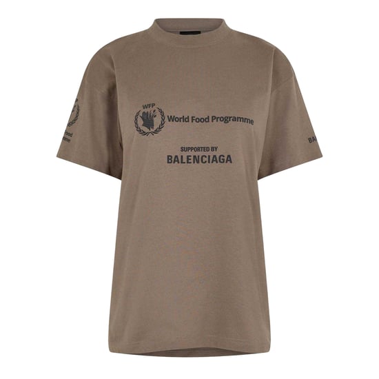 Balenciaga T-shirt voor dames van het Wereldvoedselprogramma (Taupe/Zwart) - Image 1