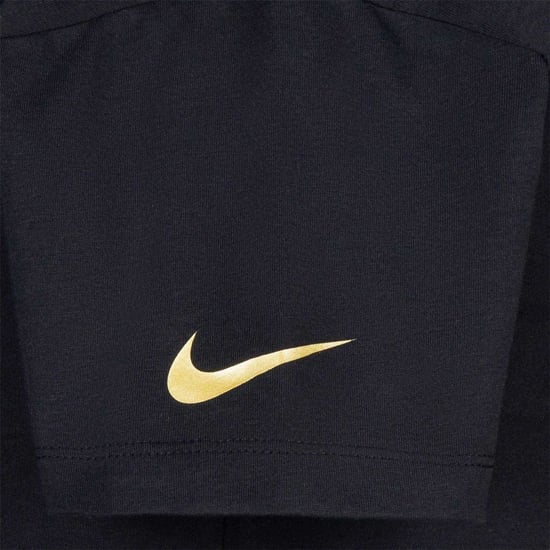 Nike Meisjes Just Do It Metallic Cropped Boxy T-Shirt (Zwart) - Image 4