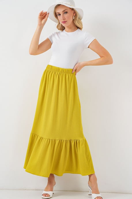 Gestructureerde Maxi Breirok met Elastische Taille - Image 1