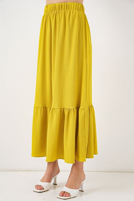 Gestructureerde Maxi Breirok met Elastische Taille - Image 2