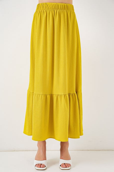 Gestructureerde Maxi Breirok met Elastische Taille - Image 4