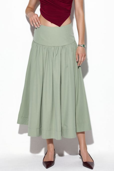 Hoge Taille A-Lijn Midi Rok - Image 1