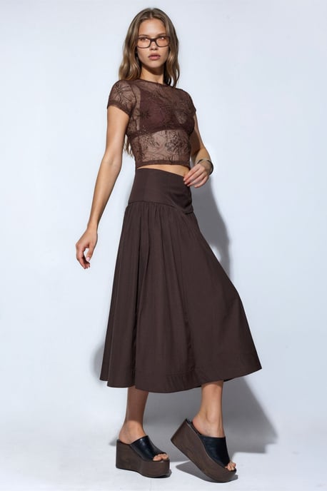Hoge Taille A-Lijn Midi Rok - Image 2