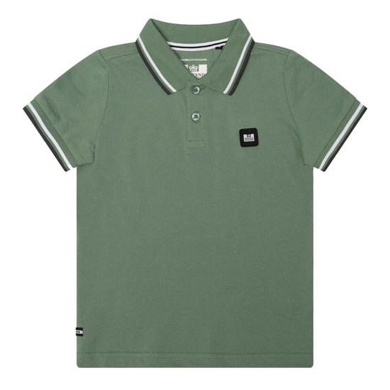 Weekend Offender Kinder Amorite Tipped Katoenen Poloshirt (Mid Groene) - Image 1