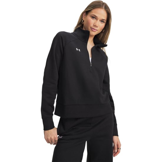Under Armour Dames Rival Half Zip Sweatshirt (Zwart) - Image 1