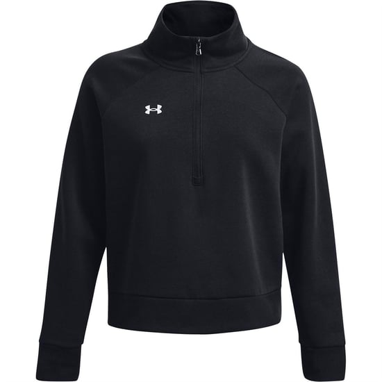 Under Armour Dames Rival Half Zip Sweatshirt (Zwart) - Image 2