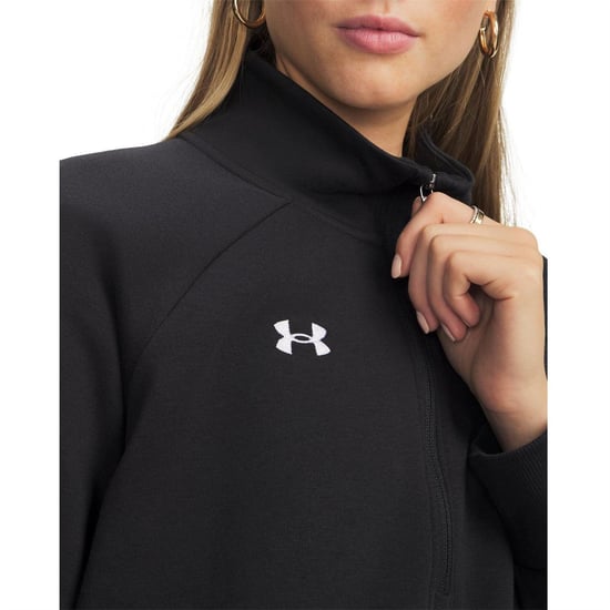 Under Armour Dames Rival Half Zip Sweatshirt (Zwart) - Image 4