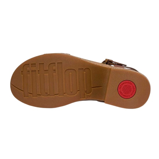 FitFlop Dames Leren Platform Sandalen (Tan) - Image 4