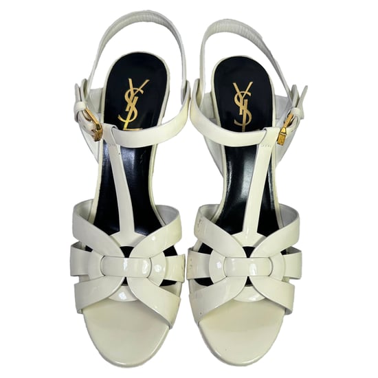 Yves Saint Laurent Tribute platform sandalen in wit lakleer - Image 4