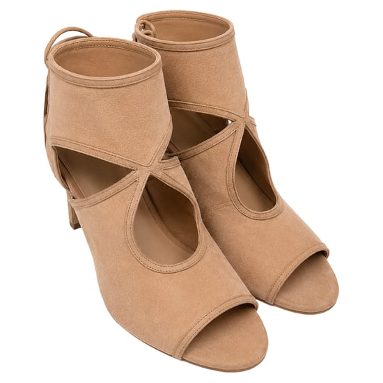 Aquazzura Sexy Thing Cutout Sandal Heels in Beige Suede - Image 5