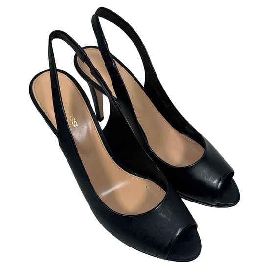 Sergio Rossi Peep-Toe Slingback Pumps in Zwart Leer - Image 5