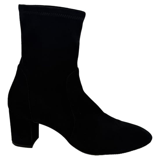 Stuart Weitzman Yuliana enkellaarsjes met hak in zwart suède - Image 1
