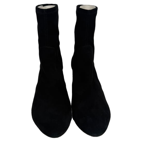 Stuart Weitzman Yuliana enkellaarsjes met hak in zwart suède - Image 2