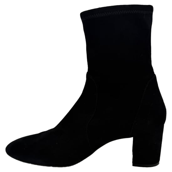 Stuart Weitzman Yuliana enkellaarsjes met hak in zwart suède - Image 4