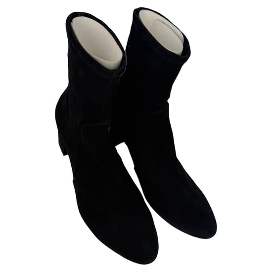 Stuart Weitzman Yuliana enkellaarsjes met hak in zwart suède - Image 5