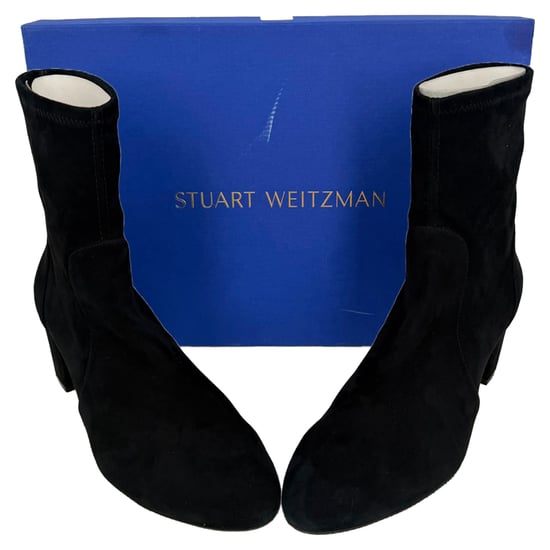 Stuart Weitzman Yuliana enkellaarsjes met hak in zwart suède - Image 6