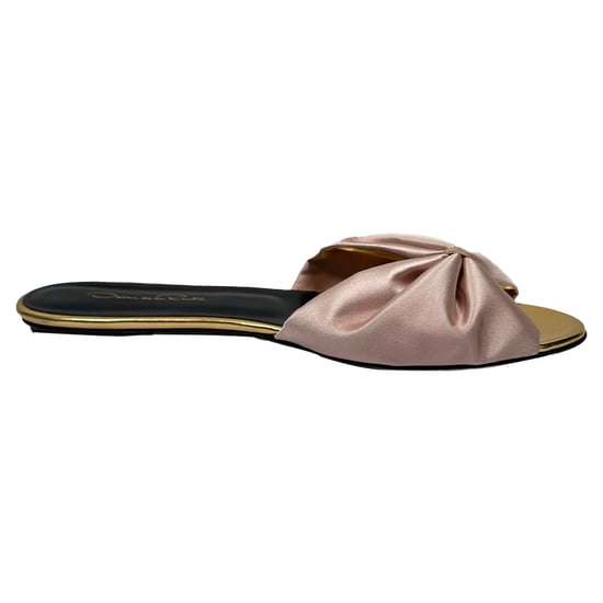 Oscar De La Renta teenslippers met strik in roze satijn - Image 1