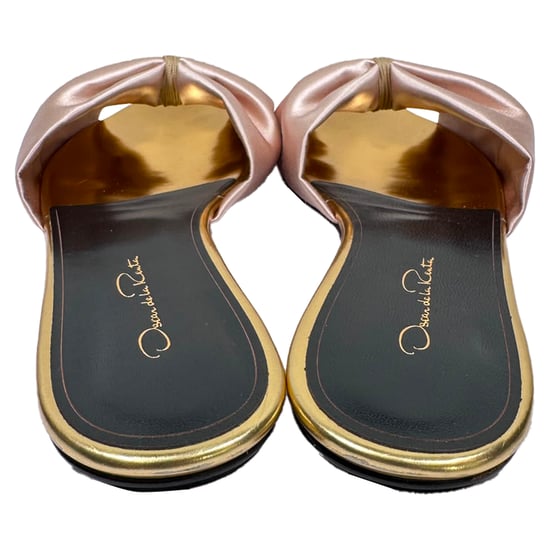 Oscar De La Renta teenslippers met strik in roze satijn - Image 6