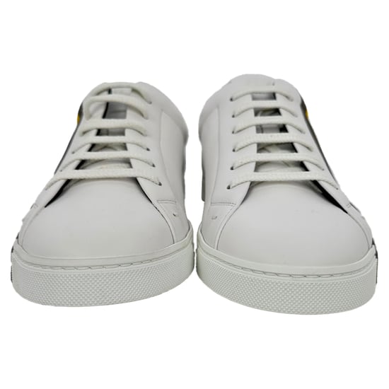 Fendi lage sneakers met logo-print in wit leer - Image 2