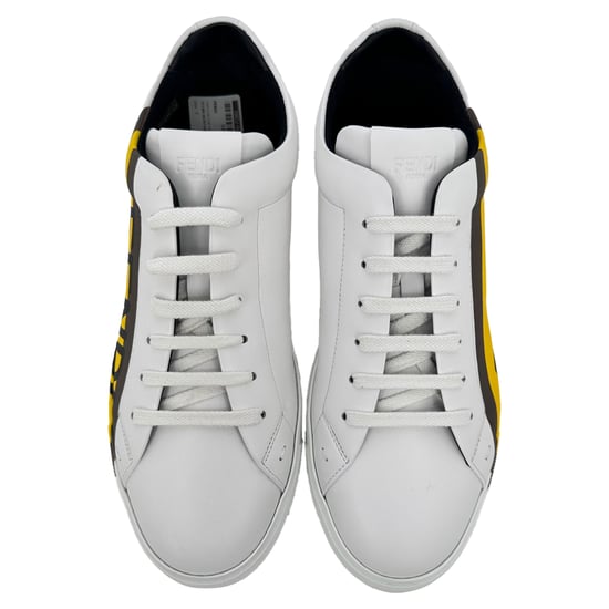 Fendi lage sneakers met logo-print in wit leer - Image 4