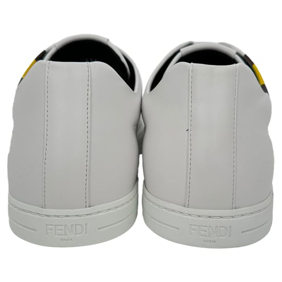 Fendi lage sneakers met logo-print in wit leer - Image 6