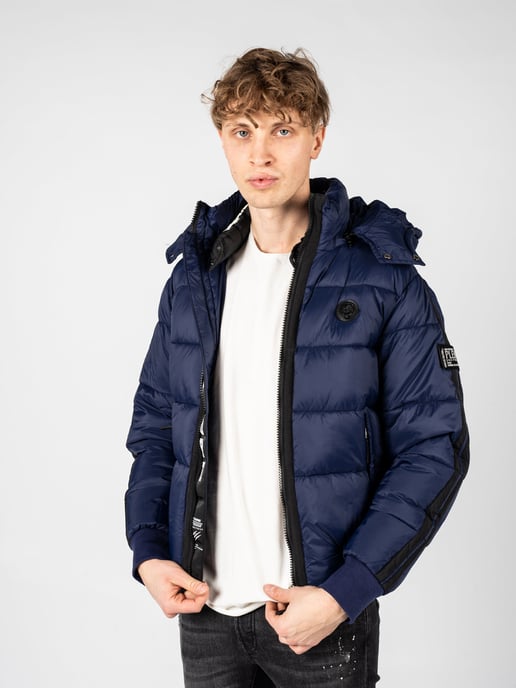 Plein Sport Padded Taped Sleeve Navy Blue Jacket - Image 3