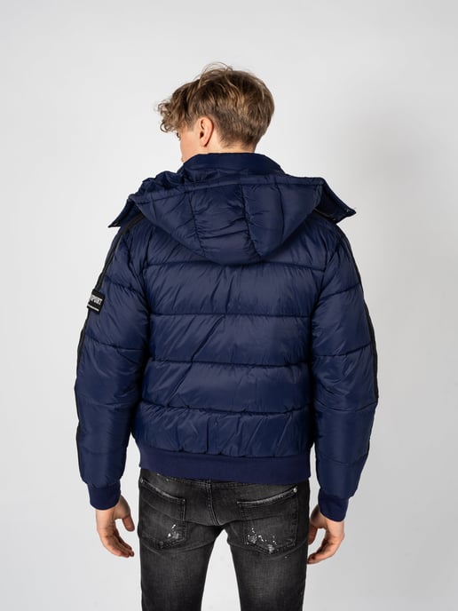 Plein Sport Padded Taped Sleeve Navy Blue Jacket - Image 4