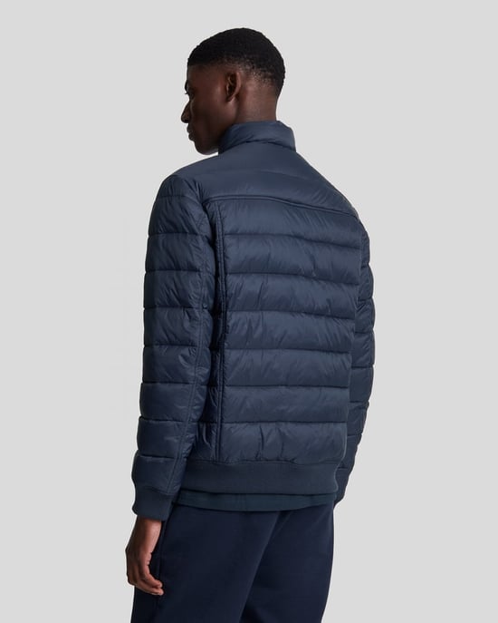 Donker marineblauw gewatteerd jack met trechterhals van Lyle & Scott - Image 4