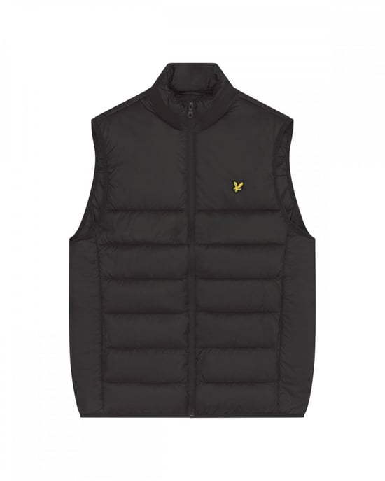 Lyle & Scott merklogo gunmetal grijs gewatteerd giletjack - Image 5