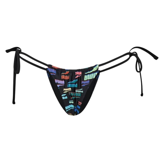 Puma Dames Tanga Graphic Print Bikinibroek met Zijden Veters (Zwart/Multikleur) - Image 2