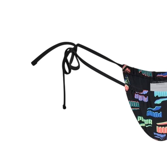 Puma Dames Tanga Graphic Print Bikinibroek met Zijden Veters (Zwart/Multikleur) - Image 3