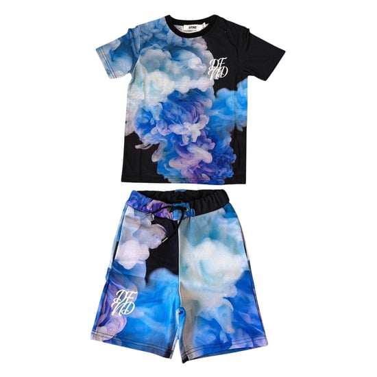 DFND London Kinderen Cloud Print T-Shirt & Shorts Set (Meerdere Keuzes) - Image 1