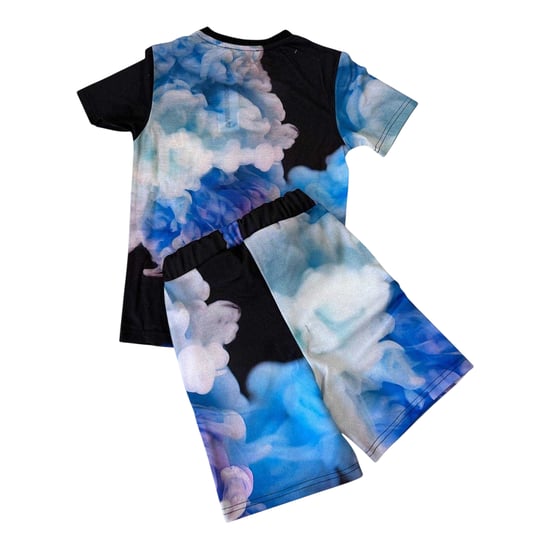 DFND London Kinderen Cloud Print T-Shirt & Shorts Set (Meerdere Keuzes) - Image 2